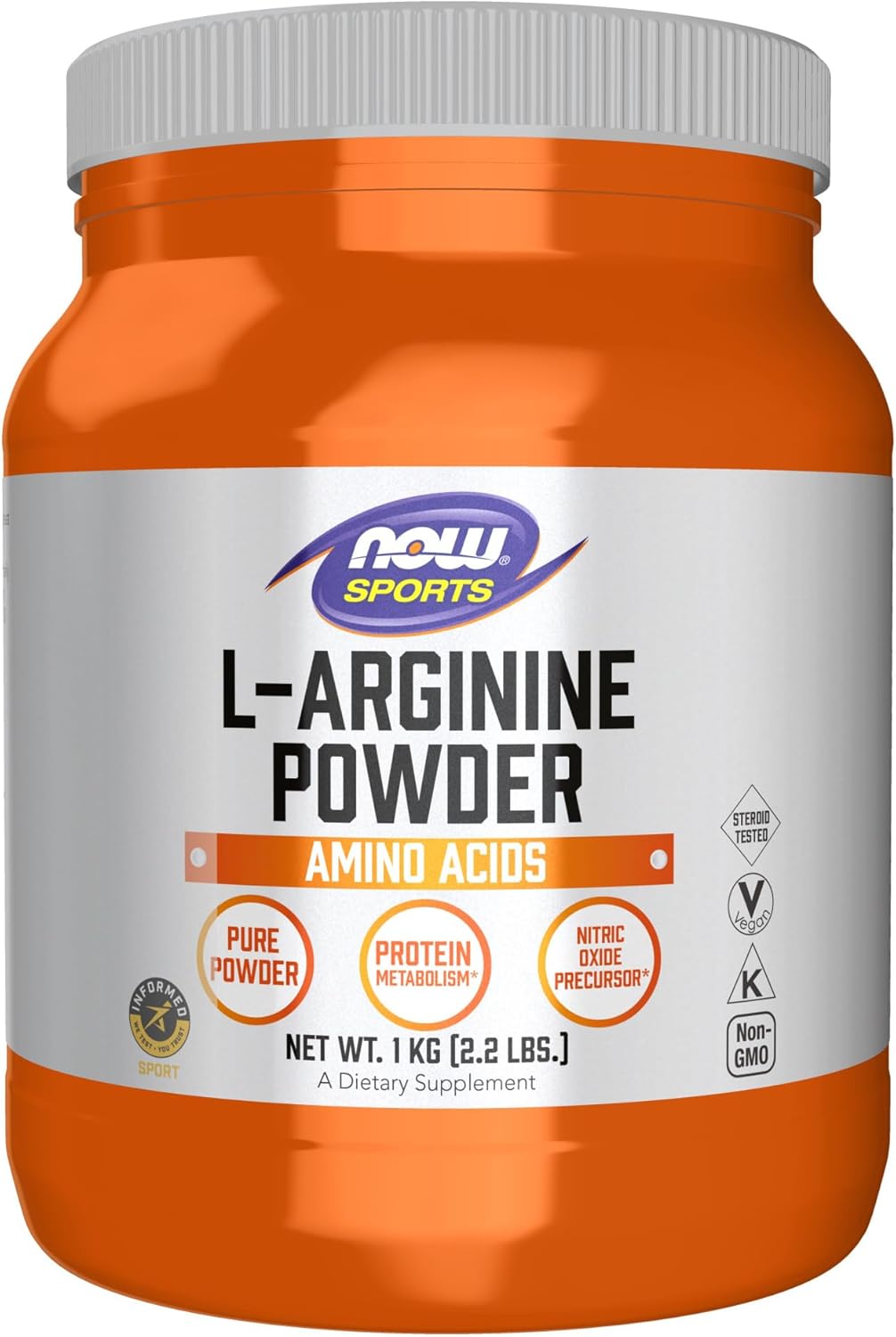 L-Arginine Powder for Nitric Oxide and Muscle Performance 2.2 lb