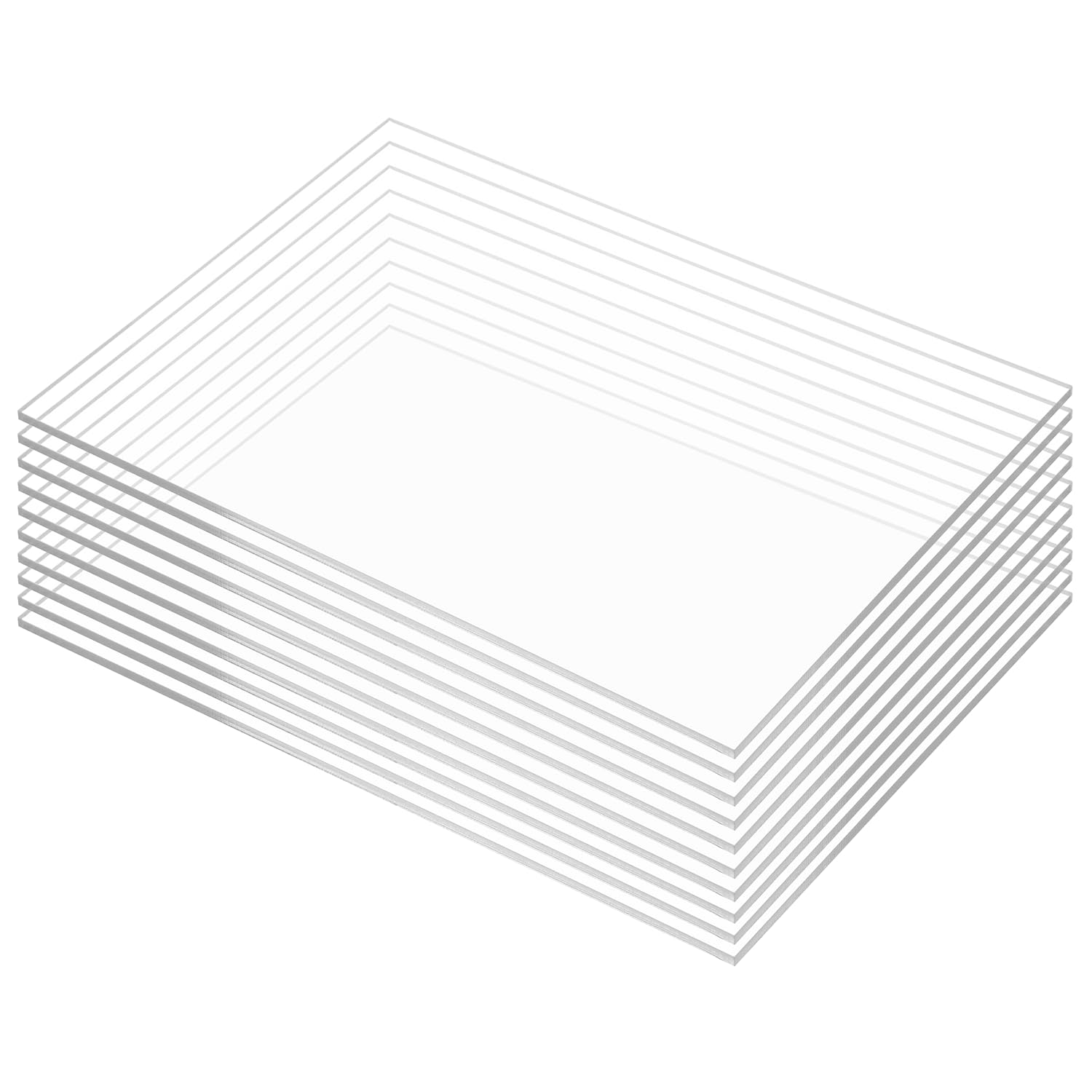 Pack of 10 Clear Acrylic Sheets for Craft and Display Projects