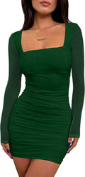 BORIFLORS Sexy Ruched Bodycon Mini Dress - Flattering Clubwear Dresses