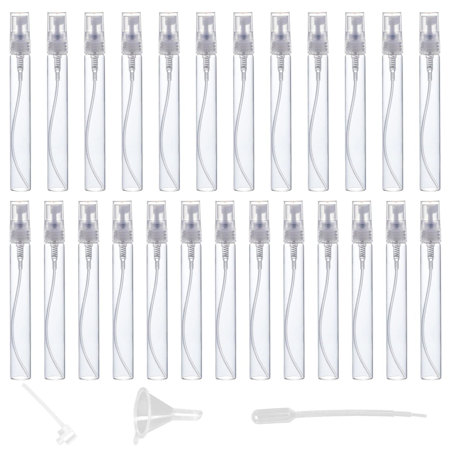 SYBiTeng 25pcs 10ml Refillable Clear Spray Bottles - Travel Essential!