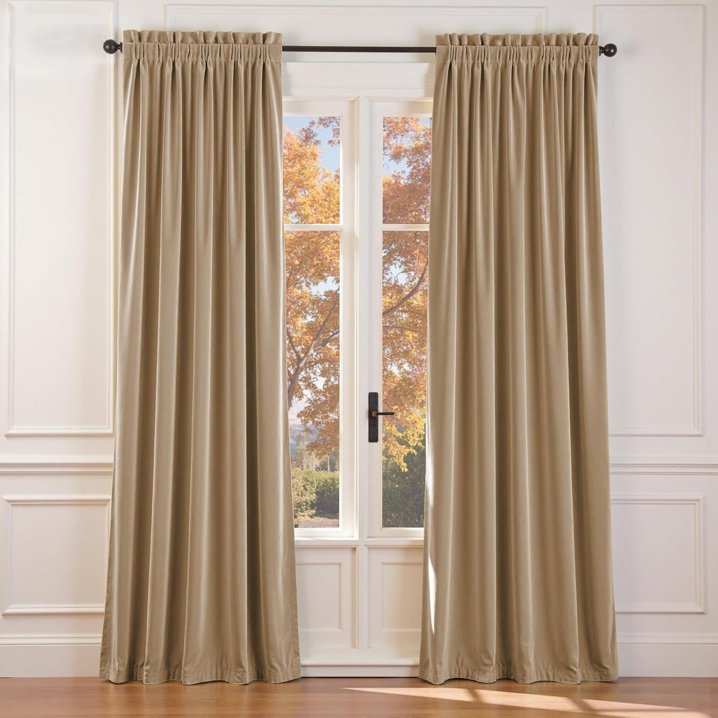 Lazzzy Cream Blackout Velvet Curtains for Luxurious Living Spaces