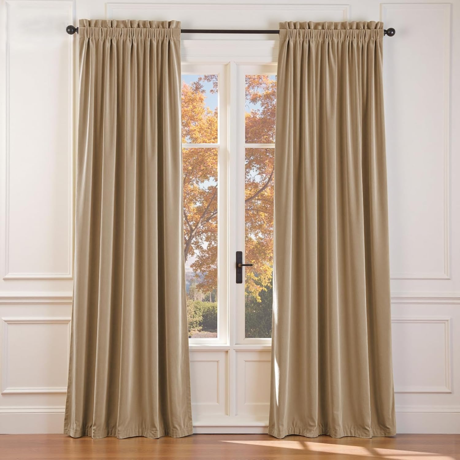 Lazzzy Cream Blackout Velvet Curtains for Luxurious Living Spaces