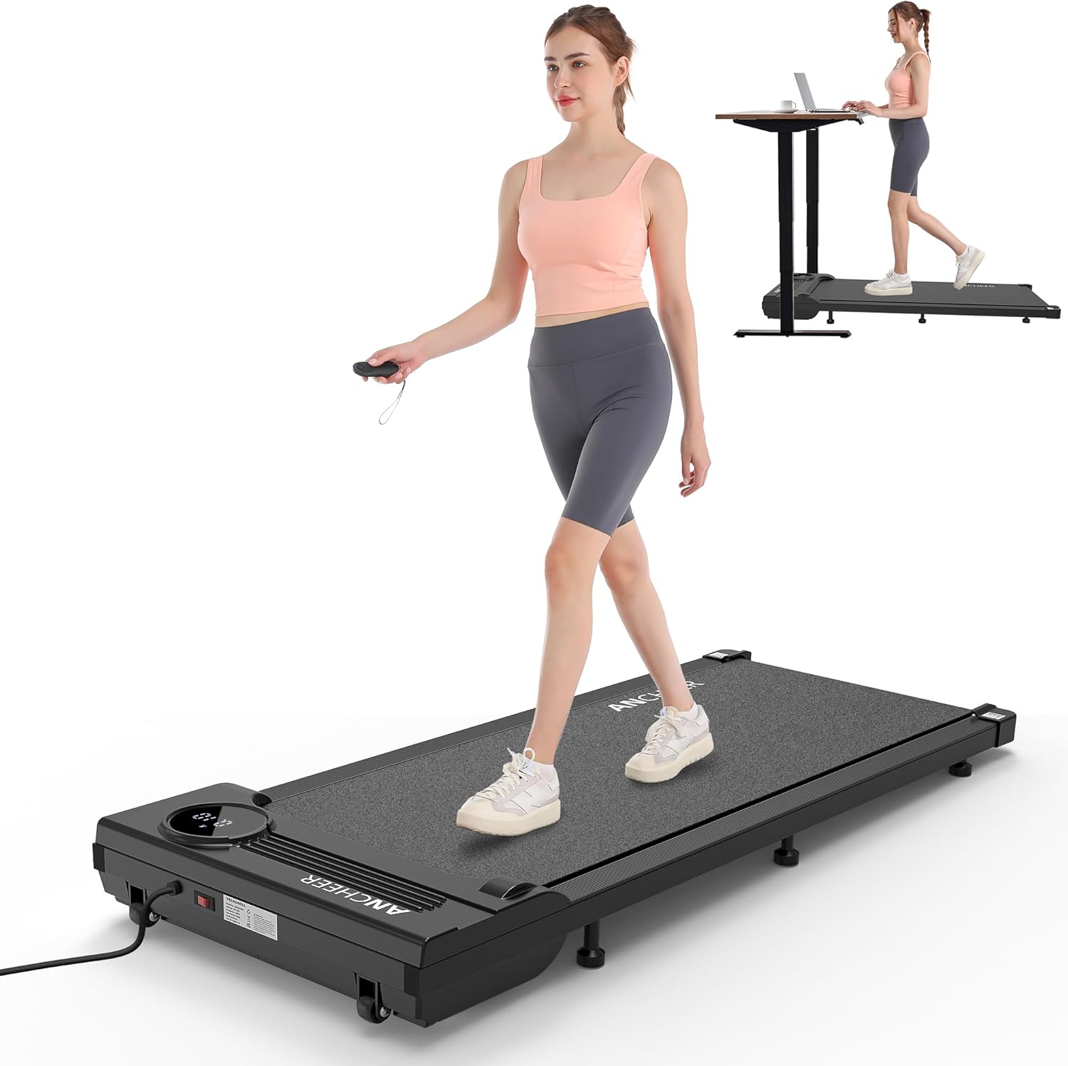 ANCHEER Under Desk Treadmill - Quiet 2.5HP Power - Portable & Shock Absorption