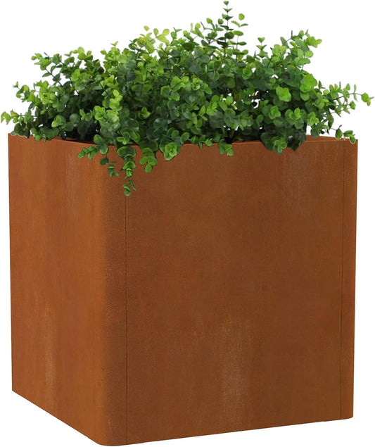 Corten Steel Large Square Planter Box for Home and Garden Use