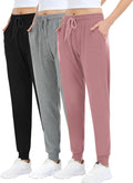 Joggers for Women ZENEX 3 Pack Sweatpants with Pockets - Comfortable