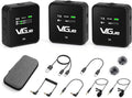 Wireless Lavalier Microphone System Dual Channel - Compact 2.4GHz Mic