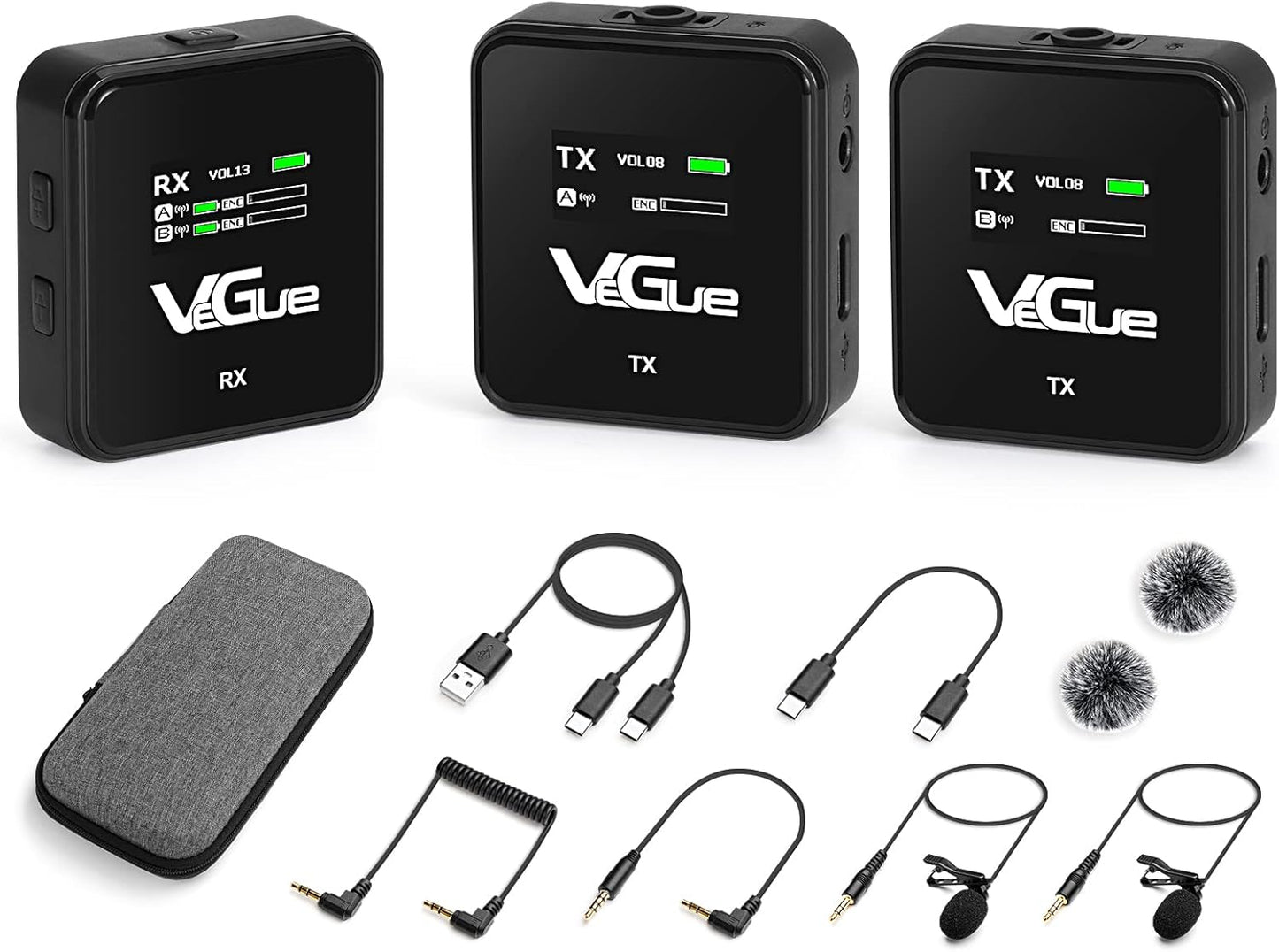 VeGue Wireless Lavalier Microphone System for Clear Audio
