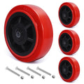6 Inch Polyurethane Caster Wheels Set of 4 - Heavy Duty 4800 lb