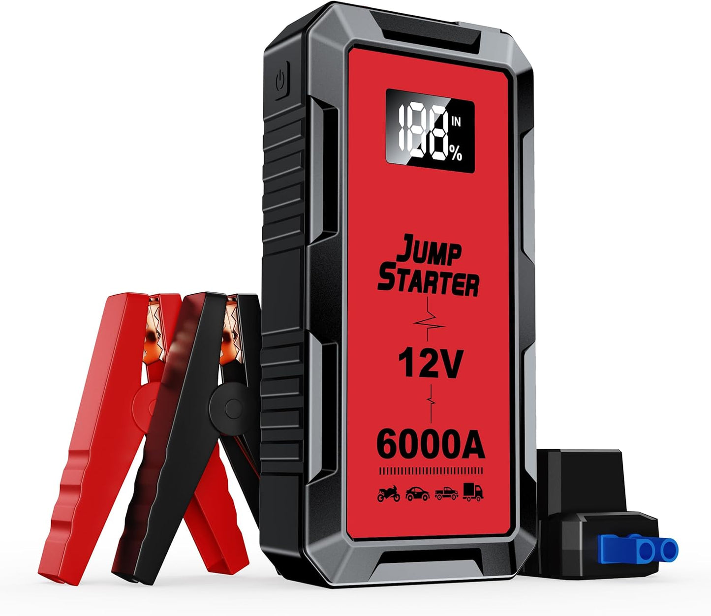 Car Battery Jump Starter with 6000A Peak and Smart Clip