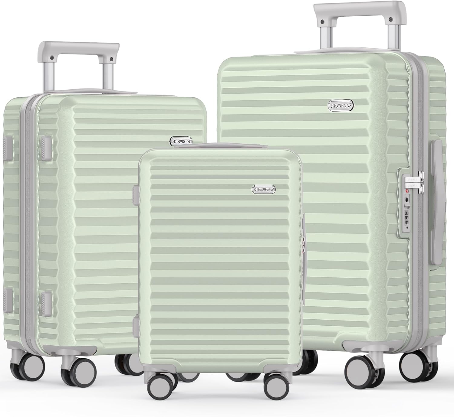 SHOWKOO Hardside Expandable Luggage Set with Spinner Wheels