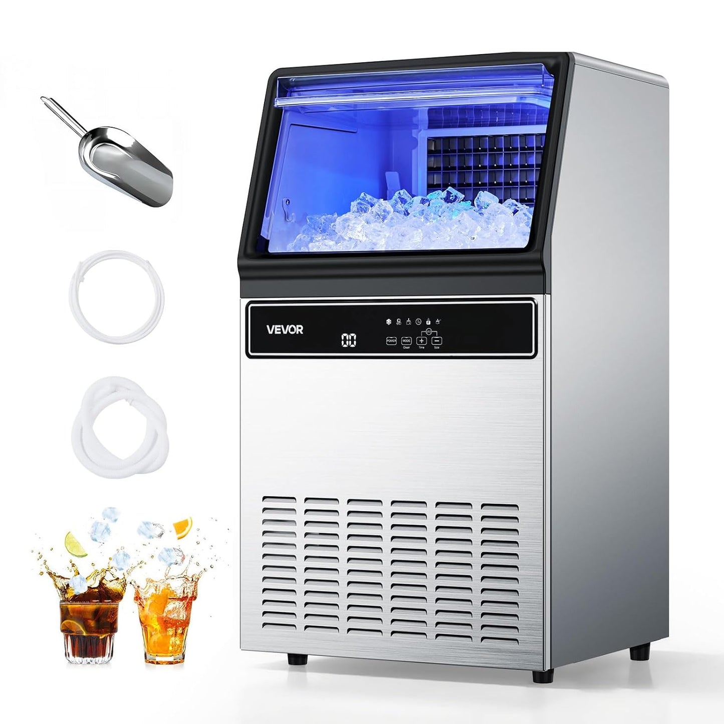VEVOR Commercial Ice Maker Machine for Home Bar and Restaurant