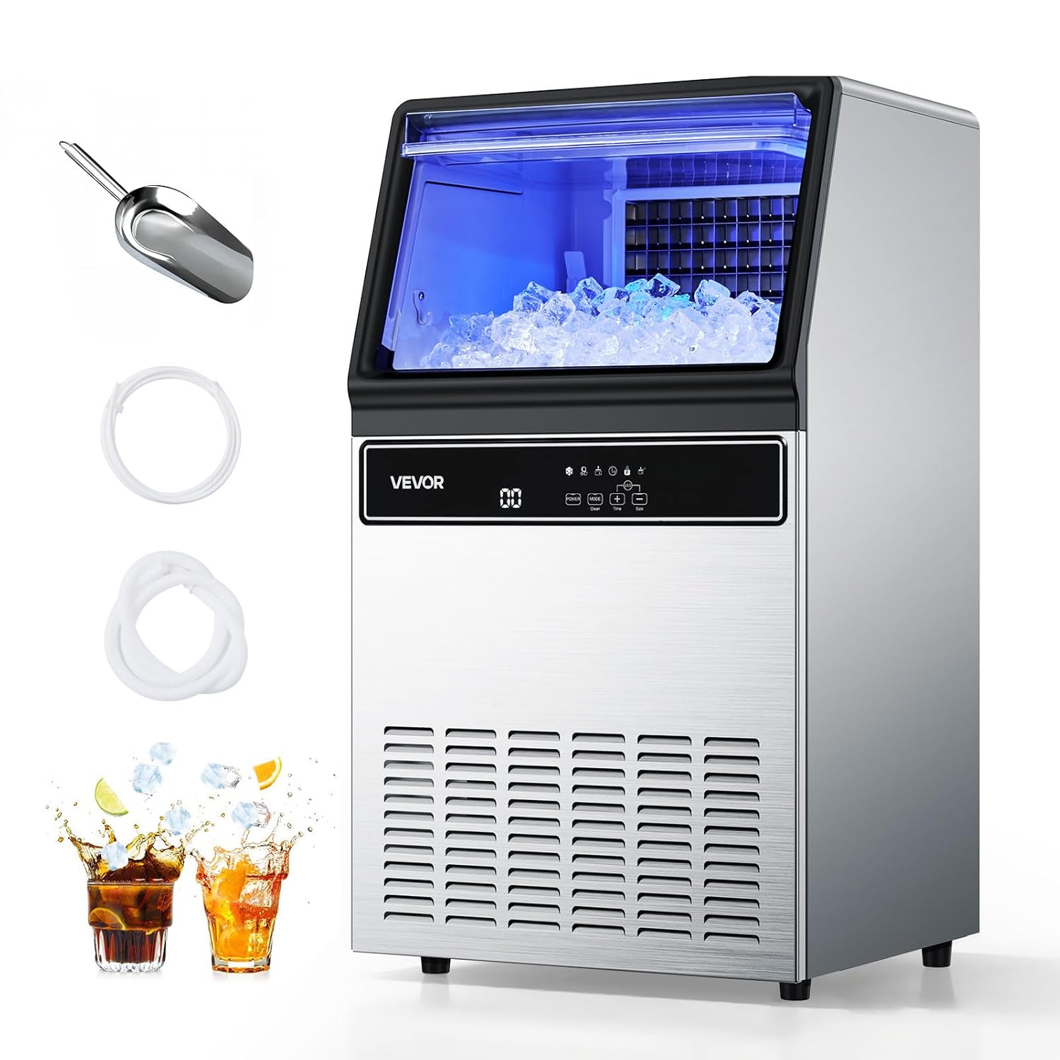 VEVOR Commercial Ice Maker Machine for Home Bar and Restaurant