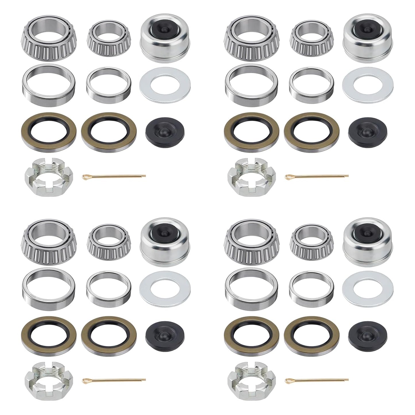 4 Sets Boat Trailer Axles Bearing Kits for 5200-6000 lb. Axles