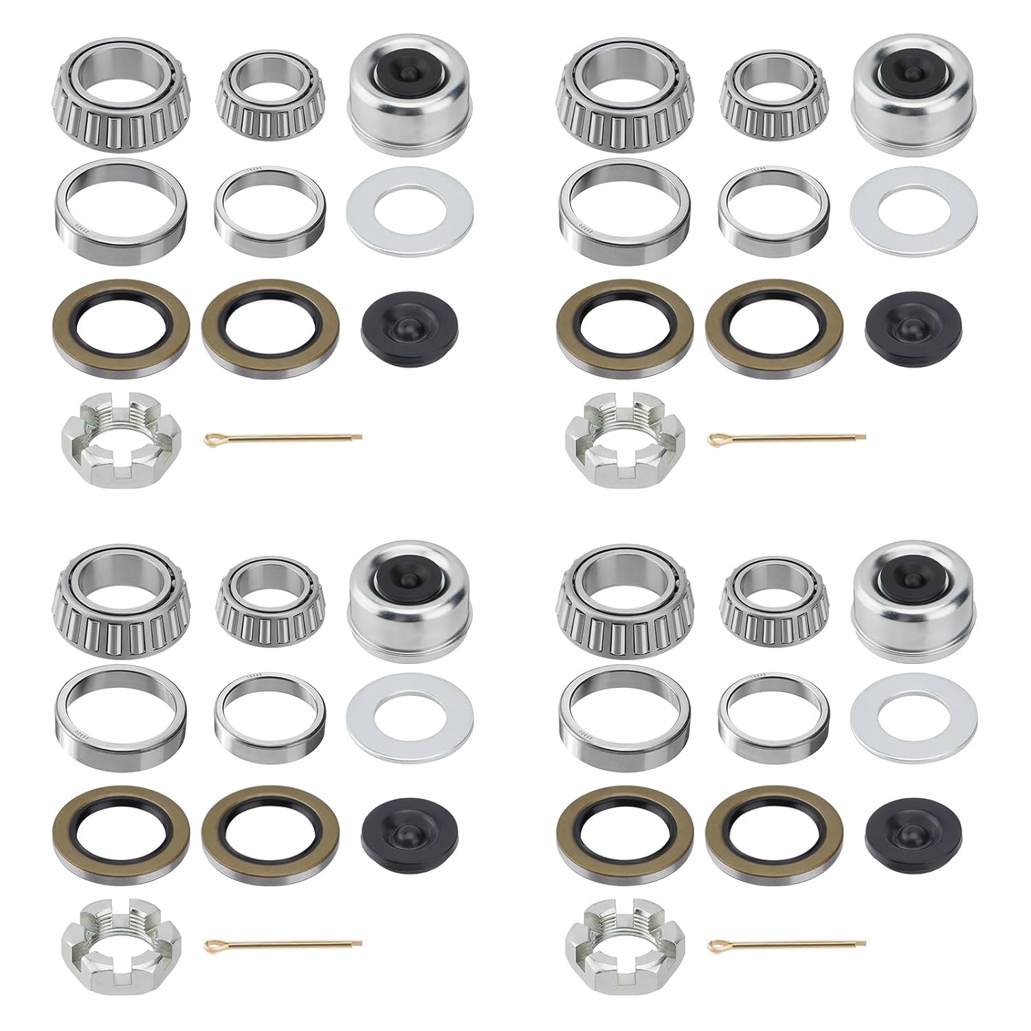 4 Sets Boat Trailer Axles Bearing Kits for 5200-6000 lb. Axles