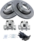 TRQ Rear Brake Pad & Rotor Kit Ceramic Compatible with 2000 BMW 323Ci