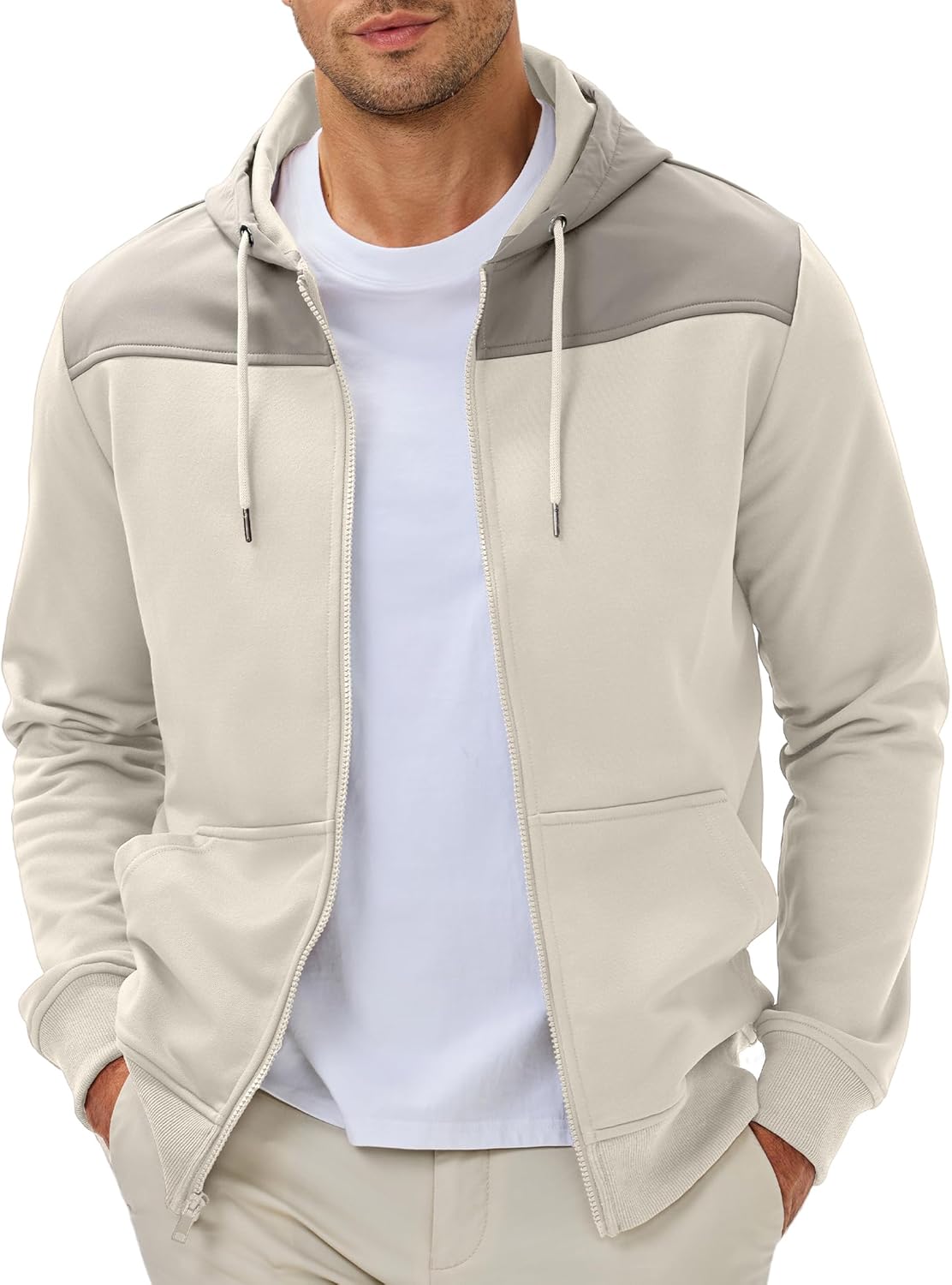 JMIERR Men Hoodie Zip Up Casual Warm Jacket for Fall Hiking