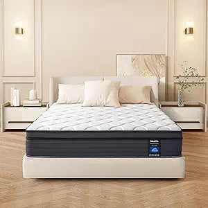 Full Size Mattress 12 Inch - Memory Foam Hybrid for Comfort