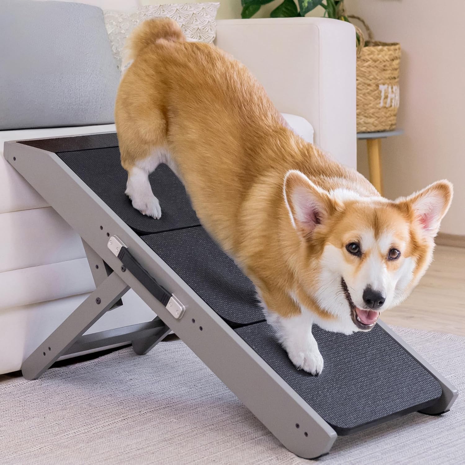 Dog Steps for Bed & Couch - Adjustable 2-in-1 Pet Stairs/Ramp