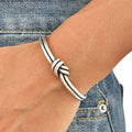 Handmade Sterling Silver Knot Cuff Bracelet - Adjustable Rustic