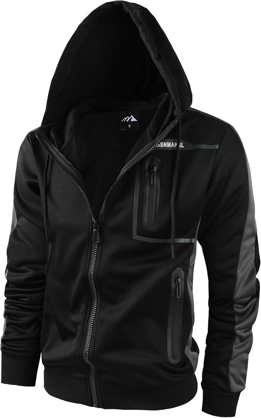 OHSNMAKSL Hoodies for Men - Warm Fleece Full Zip Jacket