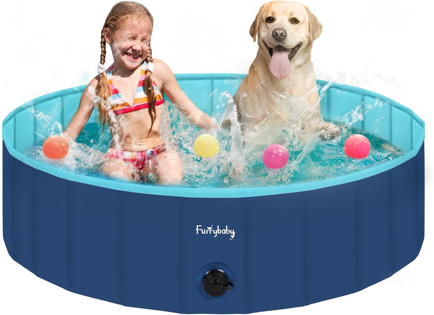 Furrybaby Dog Pool - Foldable Portable Kiddie Pool for Dogs