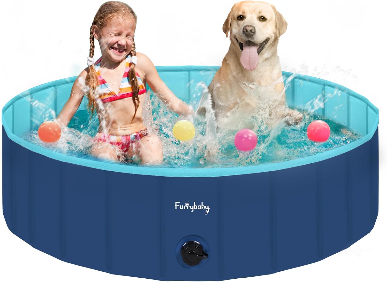 Furrybaby Dog Pool - Foldable Portable Kiddie Pool for Dogs