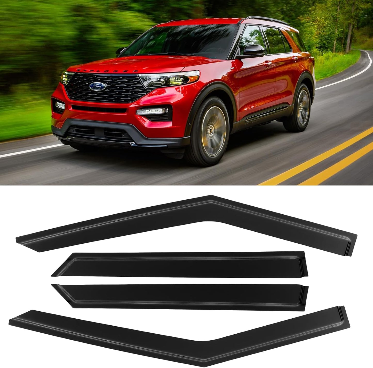 Window Rain Guards Visors Shield for 2020-2025 Ford Explorer