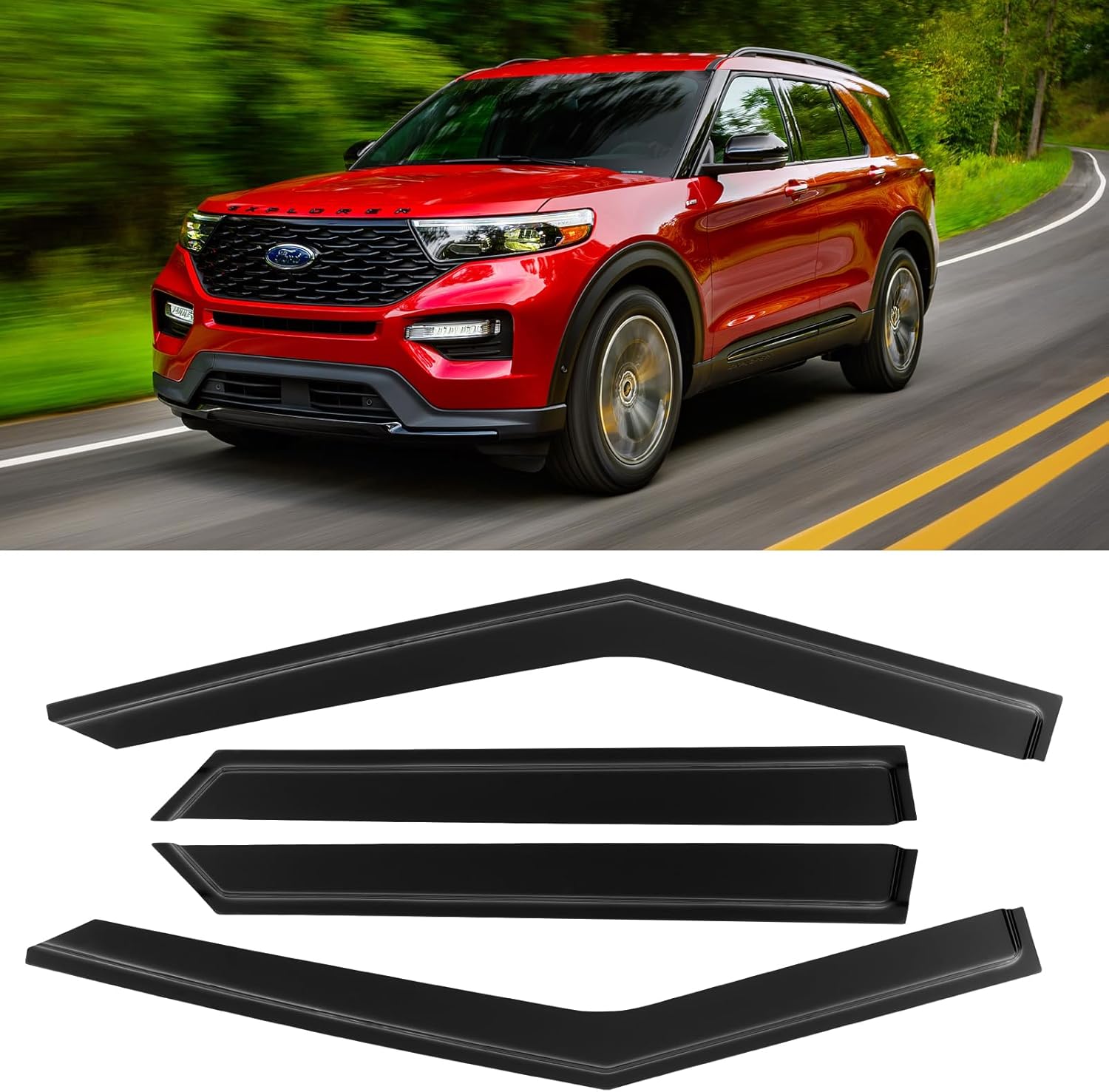 Window Rain Guards Visors Shield for 2020-2025 Ford Explorer