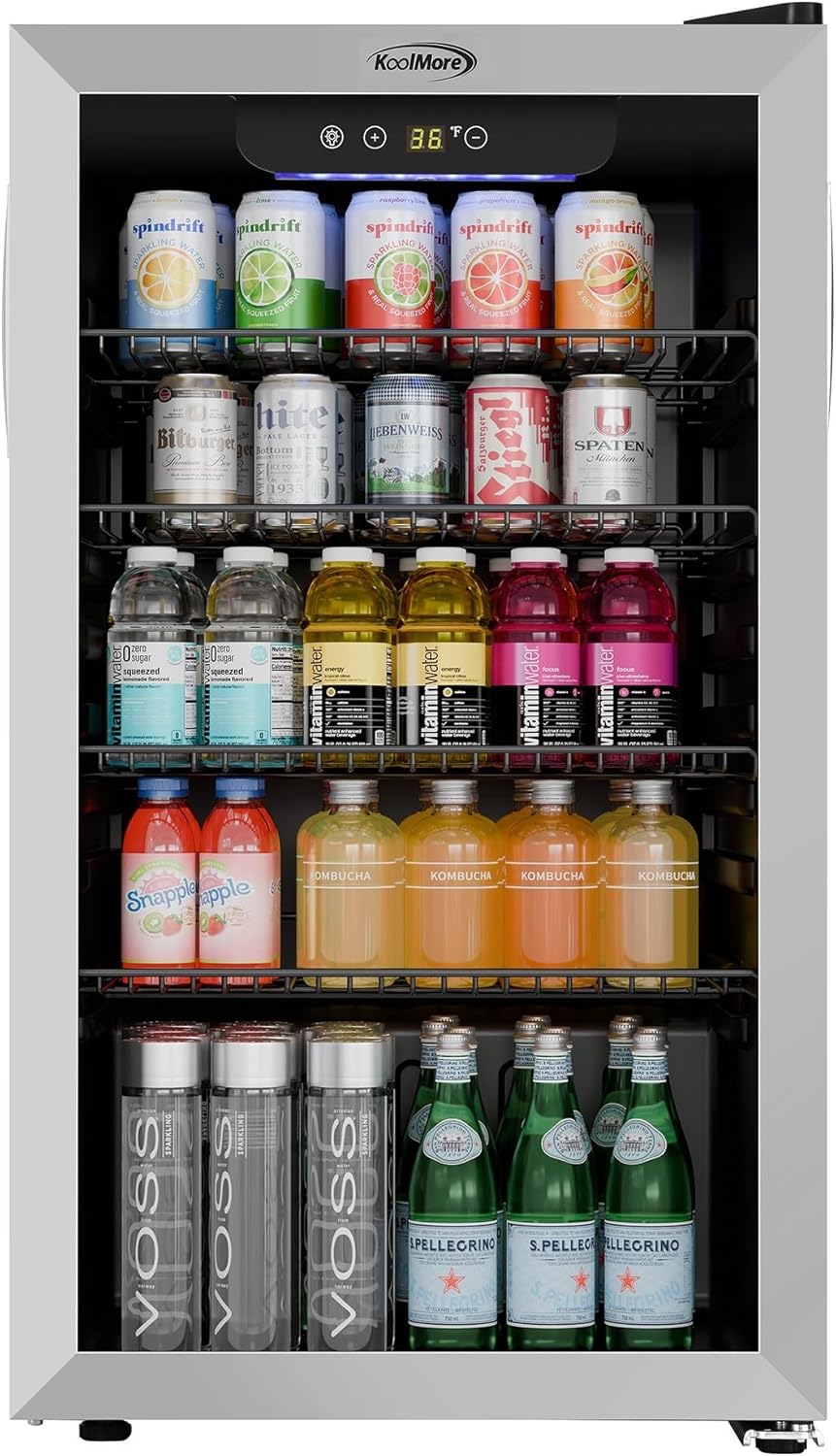 KoolMore 18 in. Beverage Refrigerator with Stainless Steel Trim