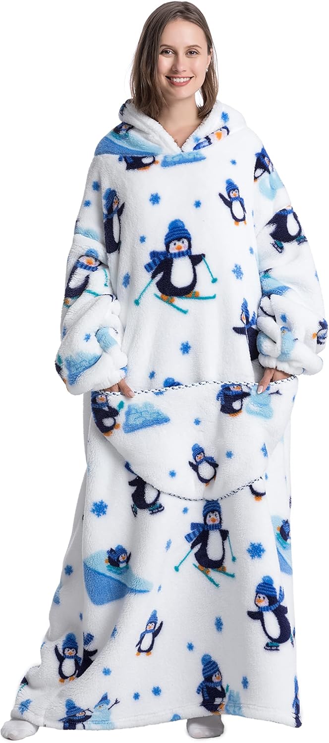 Blanket Hoodie Long for Women - Extra Long Wearable Comfort