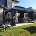 Domi 12 ft x 16 ft Hardtop Gazebo - Durable Double Roof Outdoor