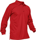 Men's Polo Shirt Quick Dry Long Sleeve Pique Jersey - Performance Fit