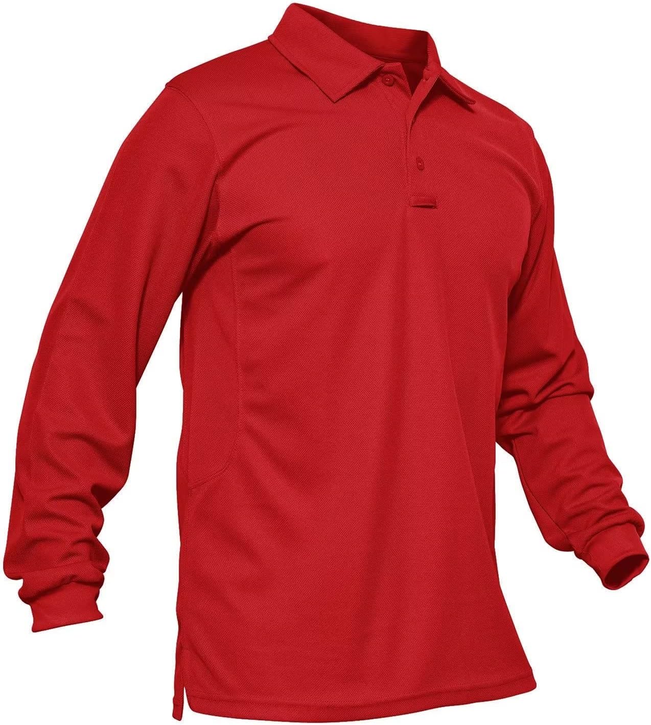MAGCOMSEN Men's Quick Dry Performance Long Sleeve Polo Shirt