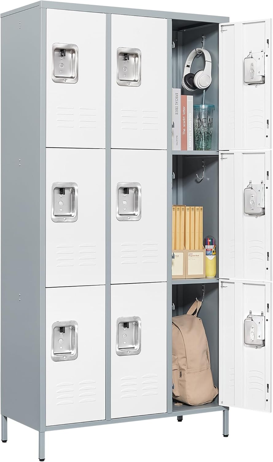 Letaya Metal Lockers for Employees - 9 Door Storage Solution