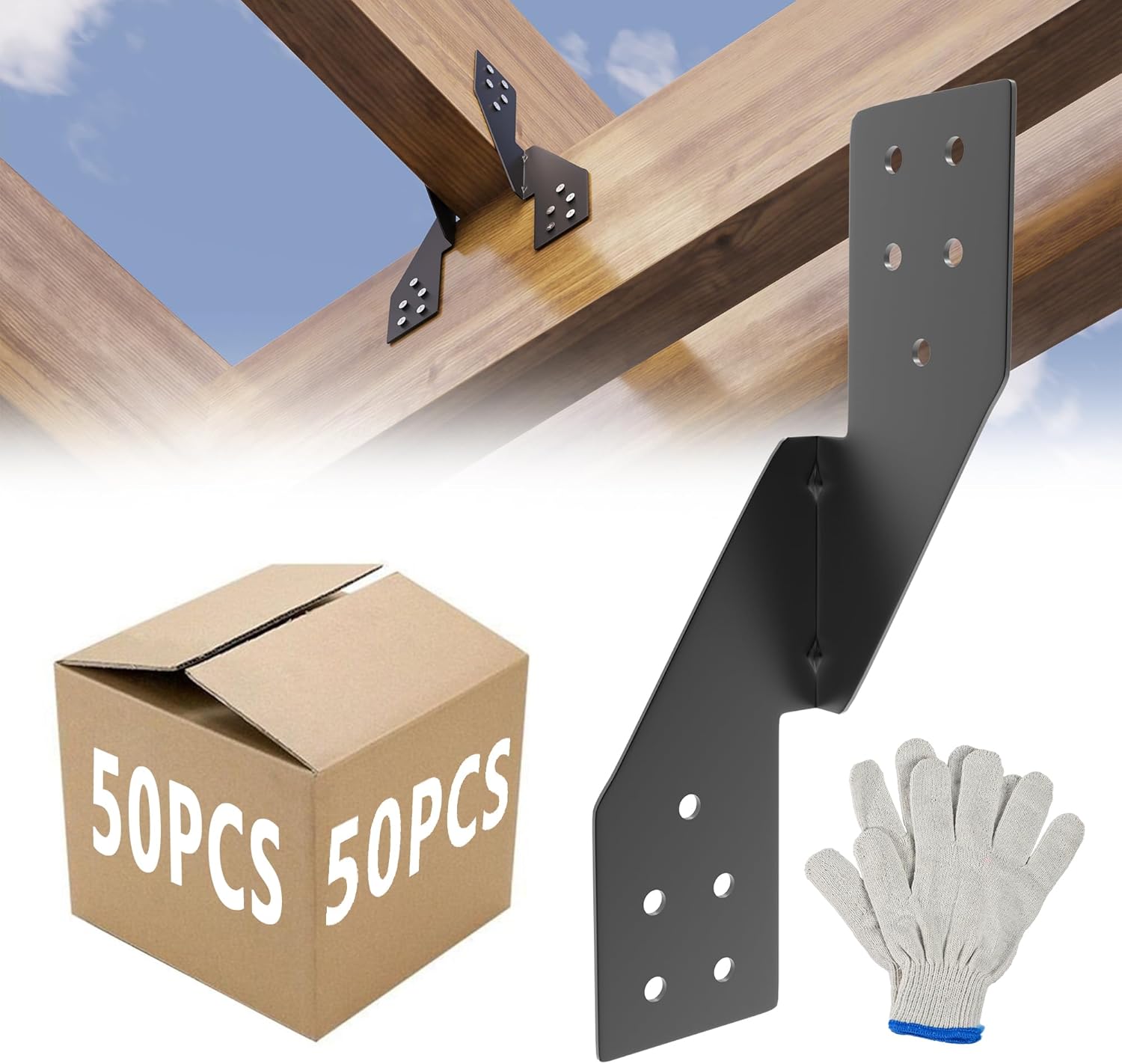 16-Gauge Hurricane Straps for Strong Roof and Rafter Support