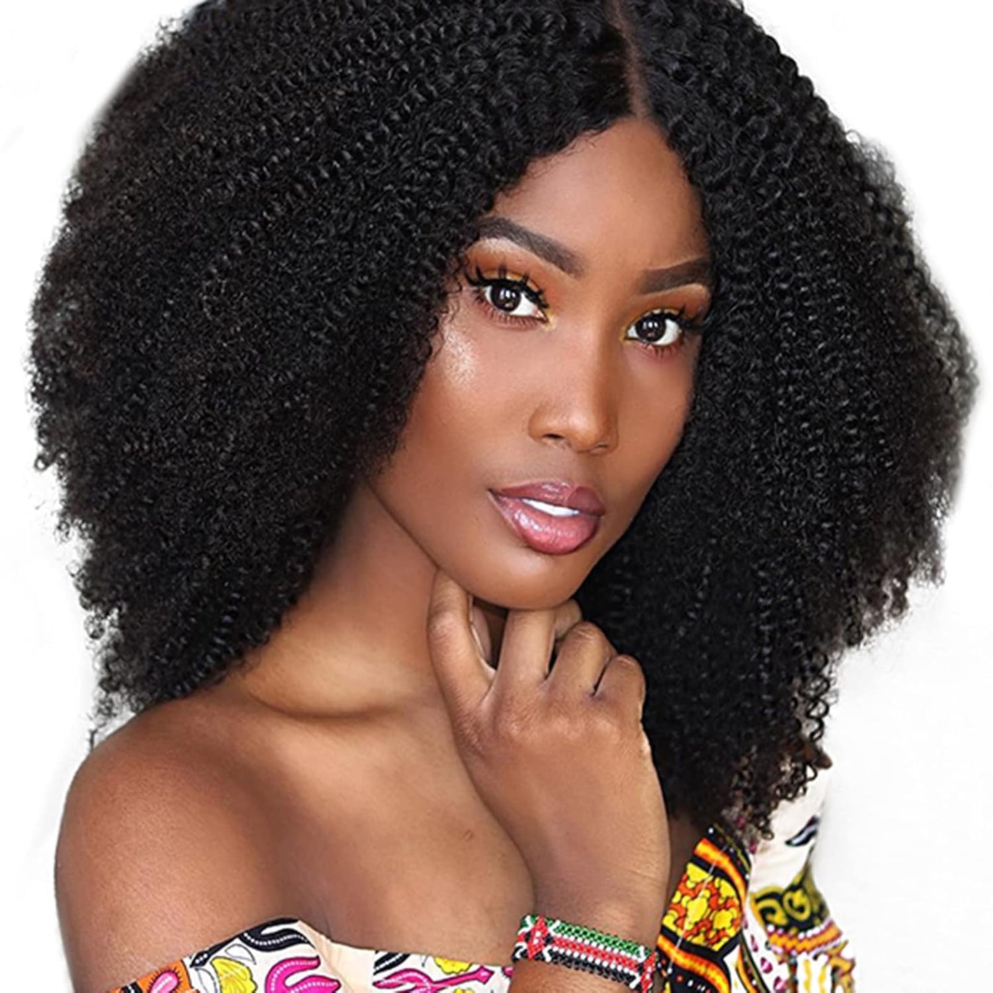 SAGA QUEEN Afro Kinky Curly Clip In Hair Extensions 20in