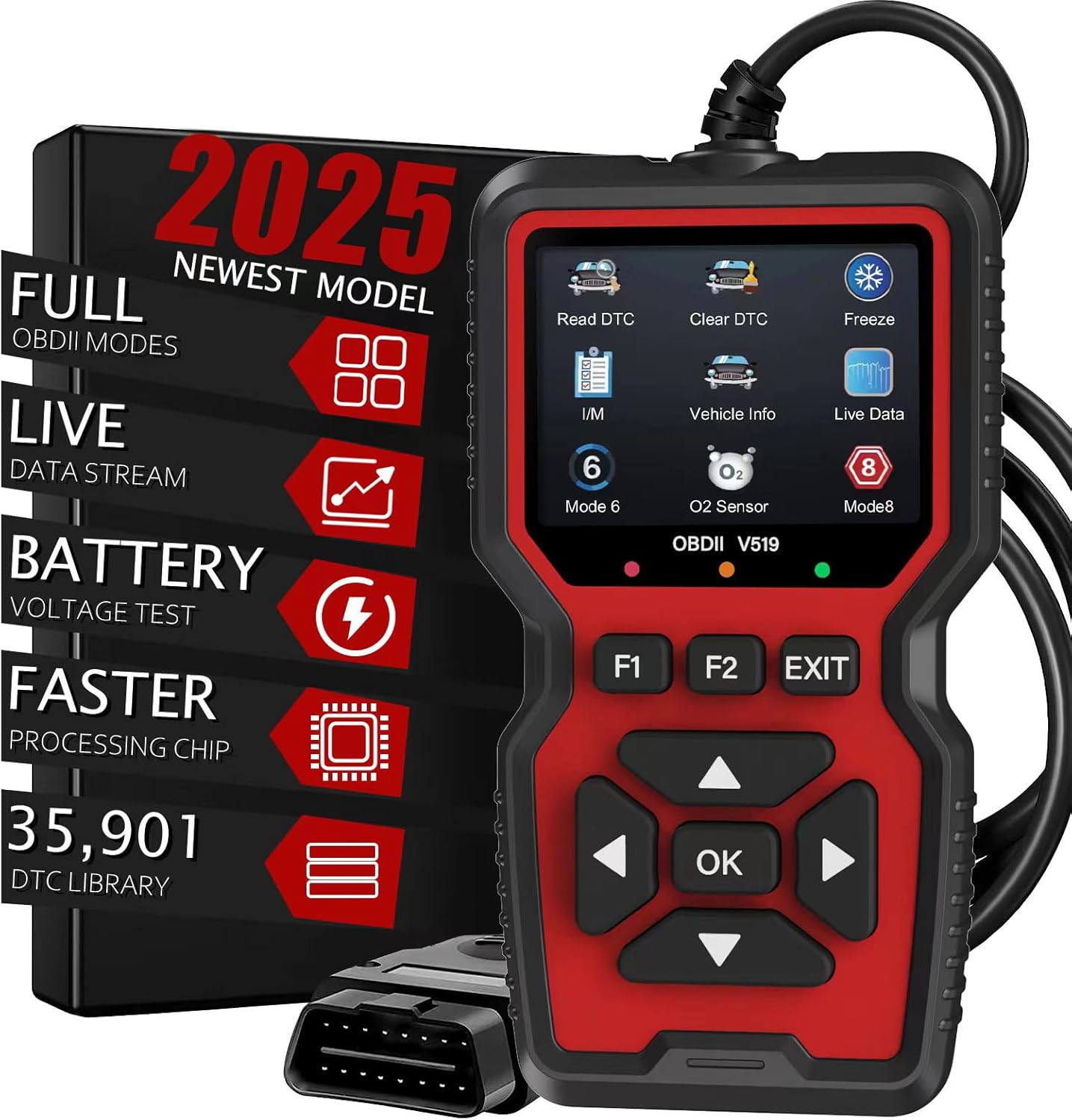 OBD2 Scanner Diagnostic Tool for Engine Light and Code Reading