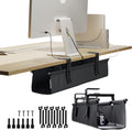 Under Desk Cable Management Tray 27.3in - No Drill Fabric Organizer
