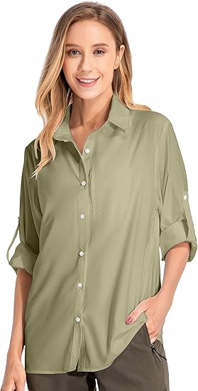 Women's UPF 50 Long Sleeve Sun Protection Shirts for Outdoor Fun