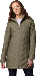 Columbia Womens Heavenly Long Hooded Jacket - Olive Green Warmth