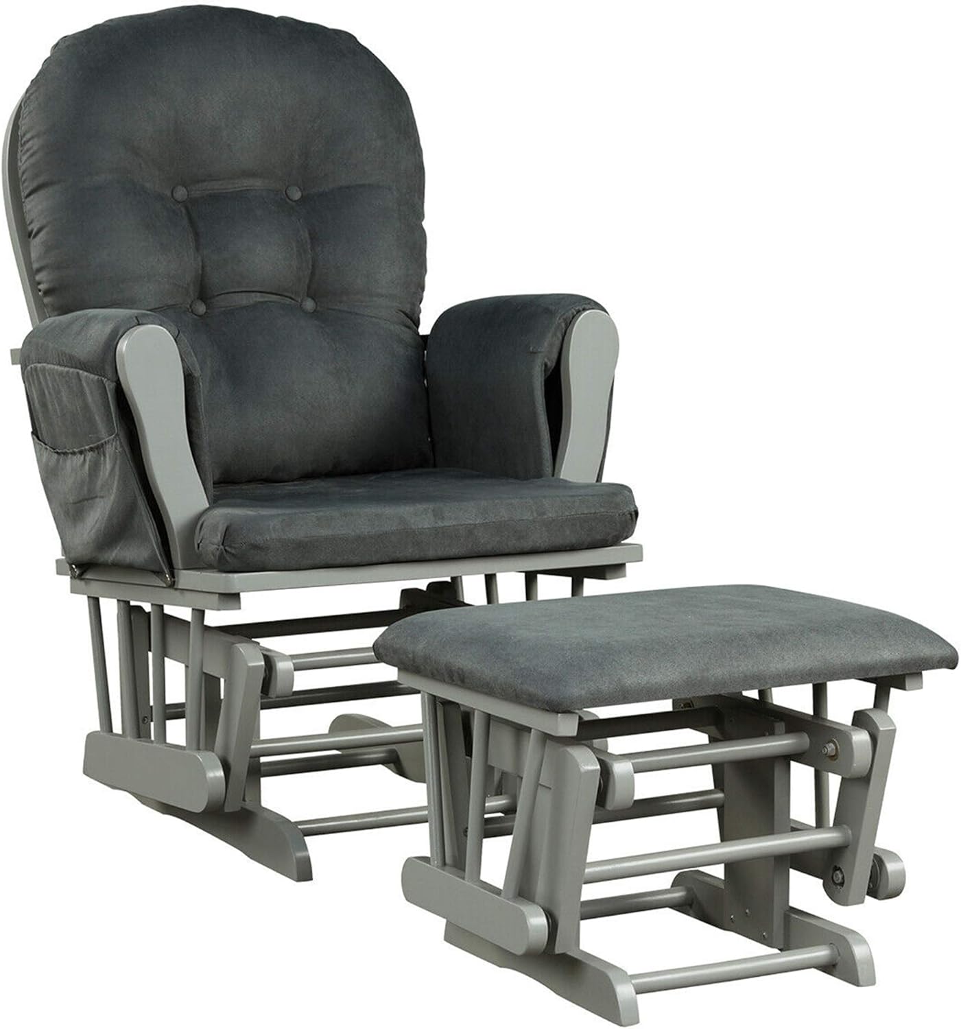 DORTALA Baby Glider Rocker with Ottoman for Comfortable Relaxation