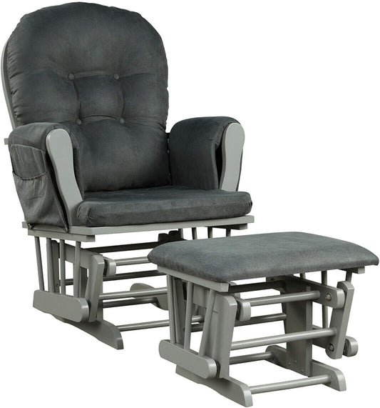 DORTALA Baby Glider Rocker with Ottoman for Comfortable Relaxation