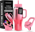 Coldest Tumbler with Handle and Straw - Leakproof Insulated 36 oz