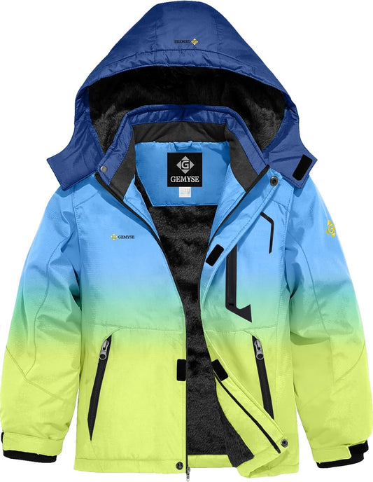 GEMYSE Boy's Waterproof Ski Snow Jacket for Winter Adventures