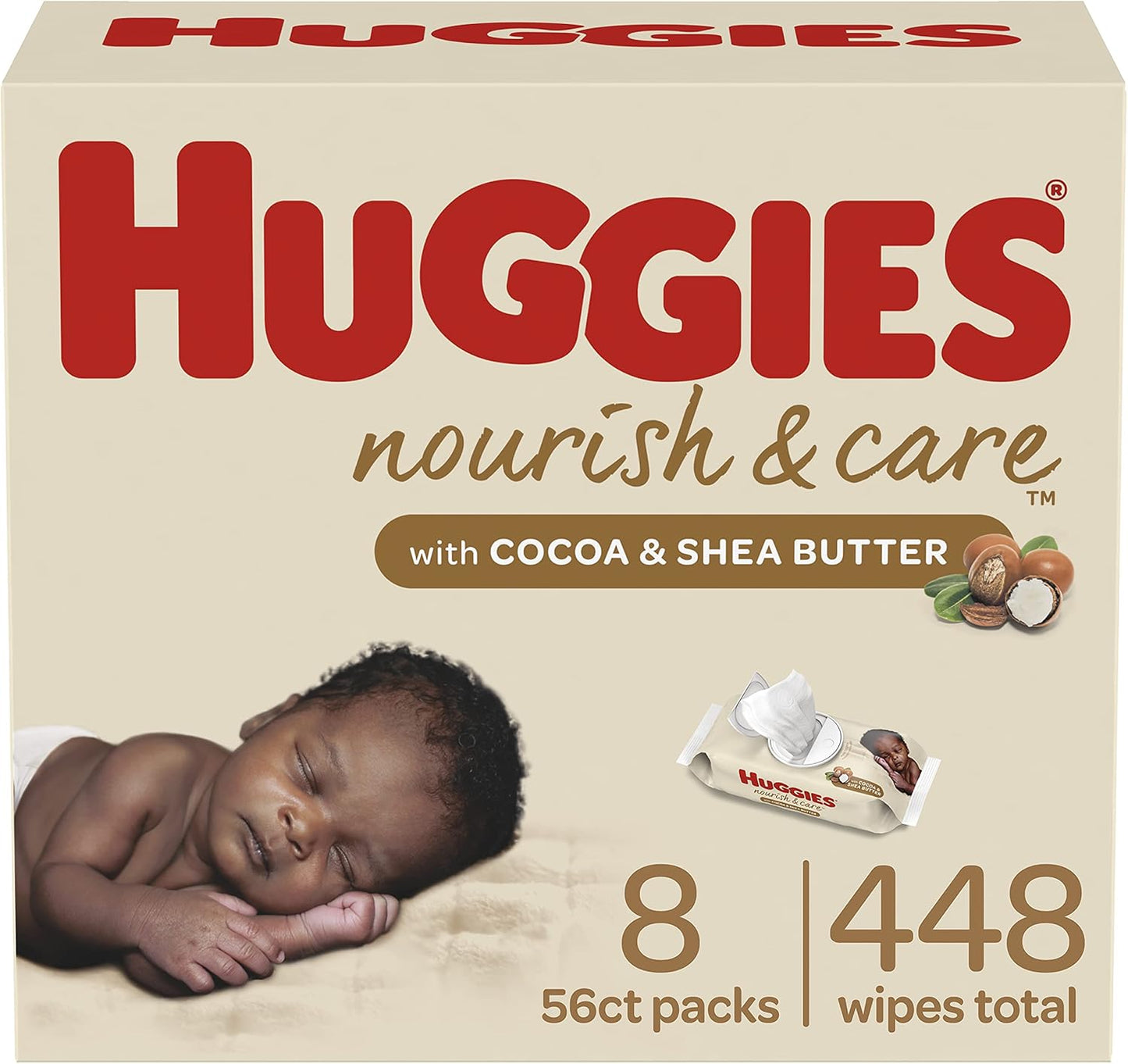 Huggies Nourish & Care Scented Baby Wipes for Sensitive Skin