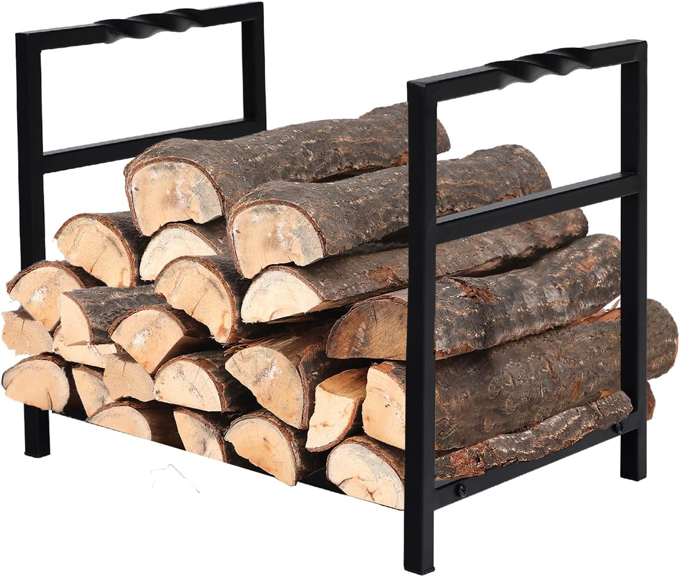 PHI VILLA 17 Inch Firewood Rack for Indoor and Outdoor Use