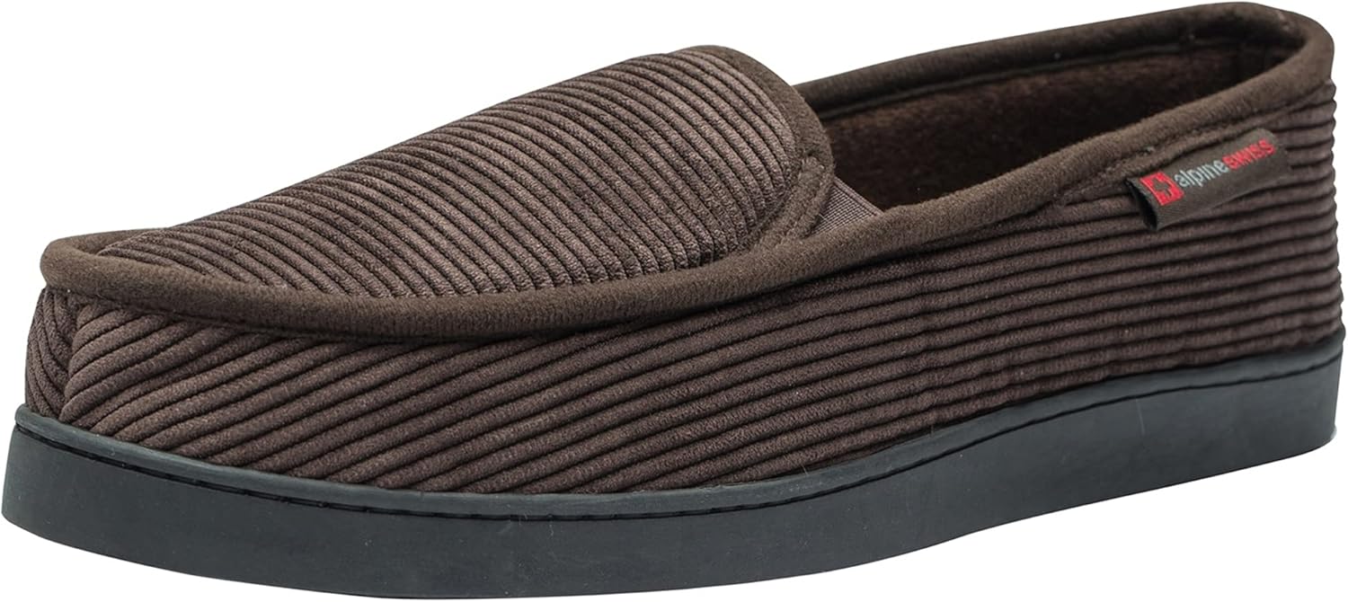 Alpine Swiss Wide Mens Slippers for Comfort and Style
