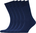 VRD Mens Dress Socks Bamboo Rayon 5-Pack - Comfortable Navy Crew