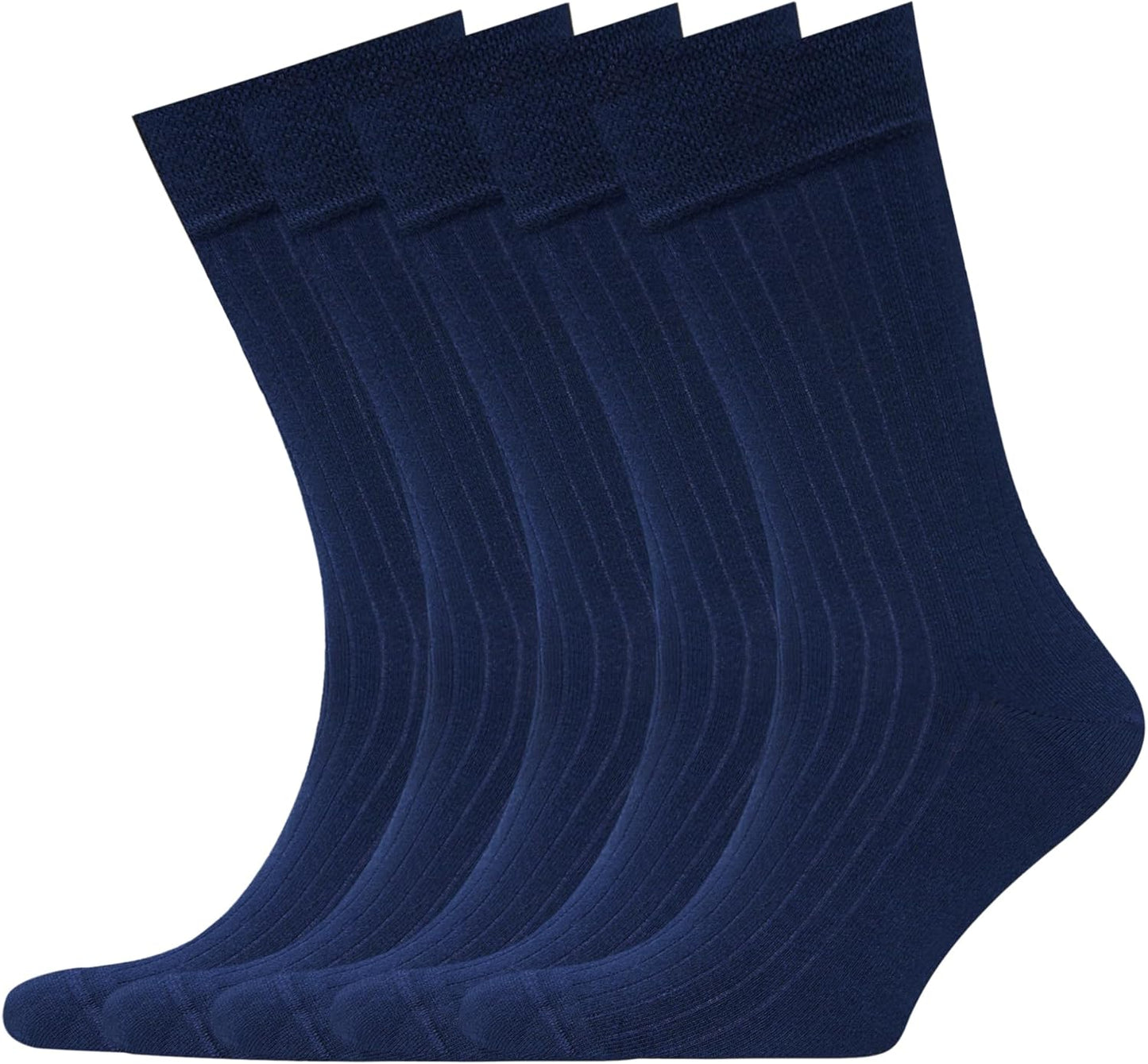 VRD Mens Dress Socks 5-Pack in Classic Navy Blue for Men