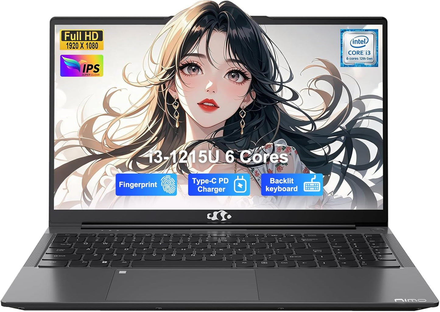 NIMO 15.6 IPS FHD Student Laptop with Intel i3-1215U Processor